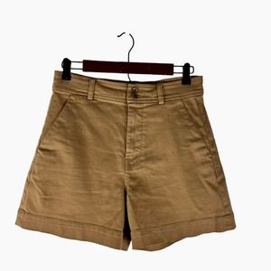 Everlane The Way-High Canvas Twill Short Women's 6 Tan Stretch